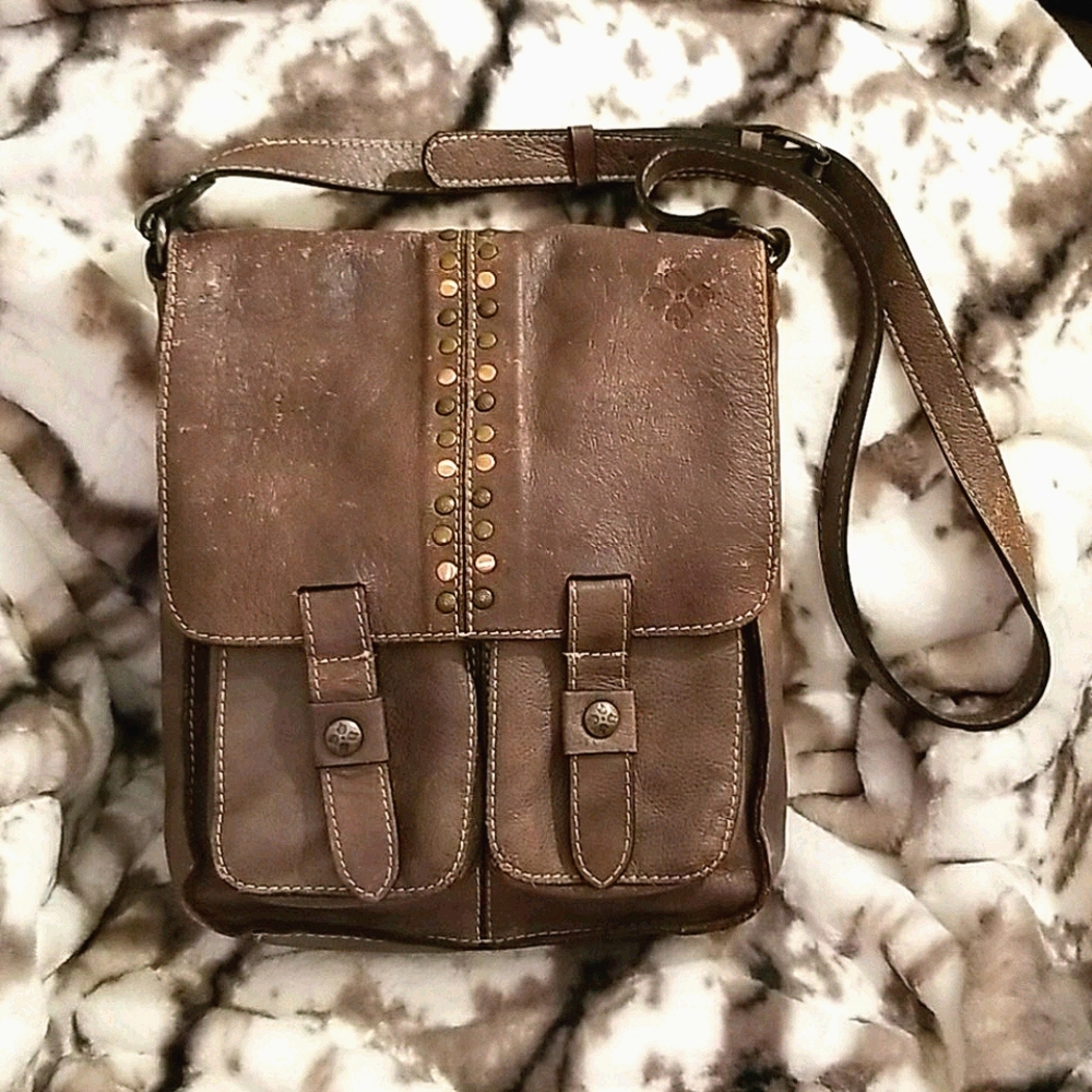 Patricia Nash Distressed Studded Armeno Messenger